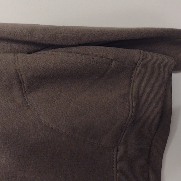 Fuzzy Fleece Lined Funnel Neck Yoga Sweater Size Small Oversized Dark Green WARM - Picture 5 of 15